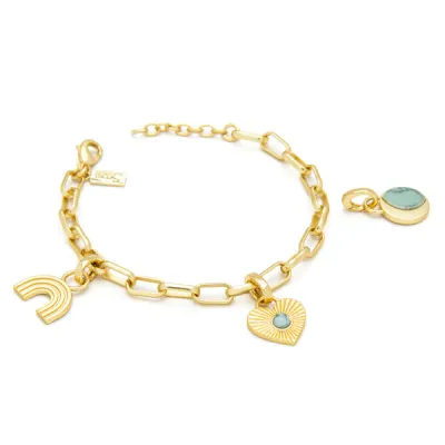 Scout Interchangeable Charm Bracelet Blue Howlite Gold