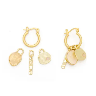 Scout Interchangeable Charm Earring Rose Quartz Gold