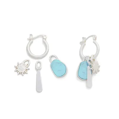 Scout Interchangeable Charm Earring Turquoise Silver