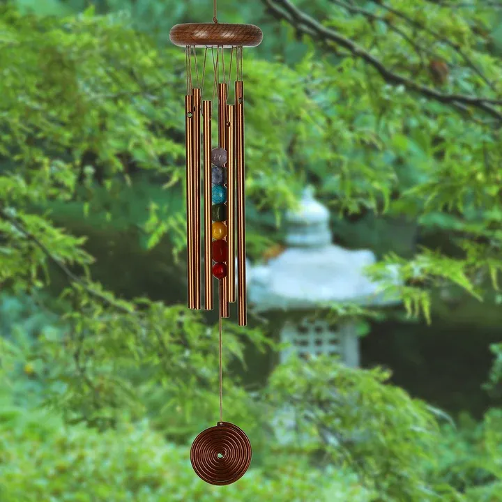 Woodstock Chakra Chime Seven Stones Bronze