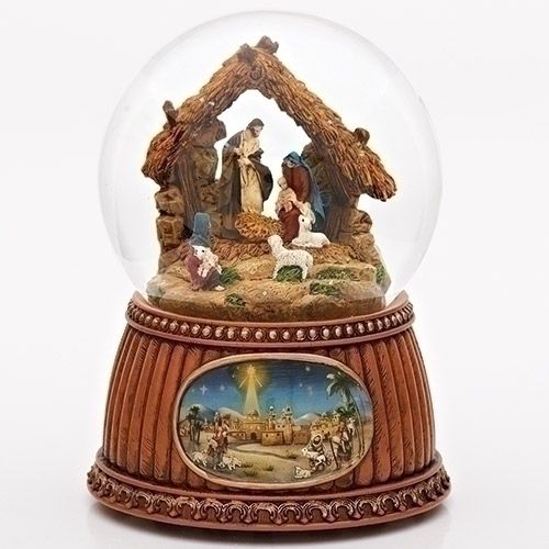 Glitterdome Musical Nativity Dome