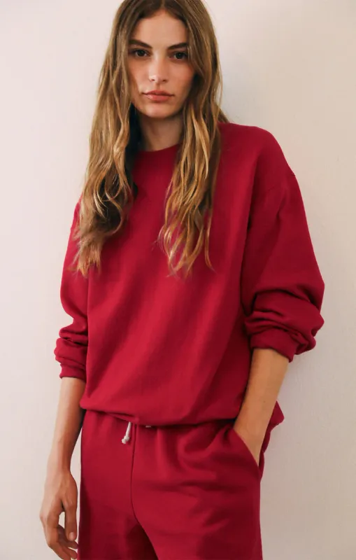 Z Supply Boyfriend Sweatshirt Haute Red