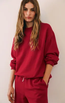 Z Supply Boyfriend Sweatshirt Haute Red