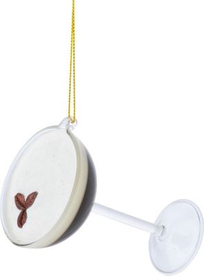 Silver Tree Coffee Martini Glass Ornament