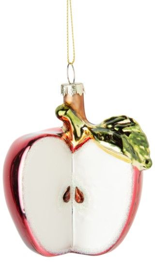 Silver Tree Blown Glass Apple Ornament