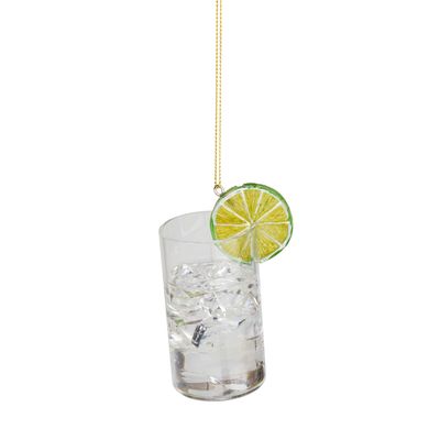 Silver Tree Gin and Tonic with Lime Glass Ornament