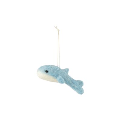 Silver Tree Felt Blue Whale Ornament