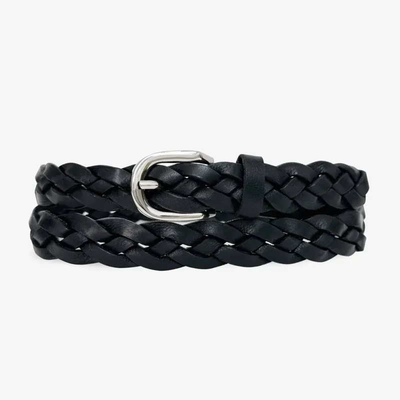 Brave Avani Belt Black Vachetta Silver