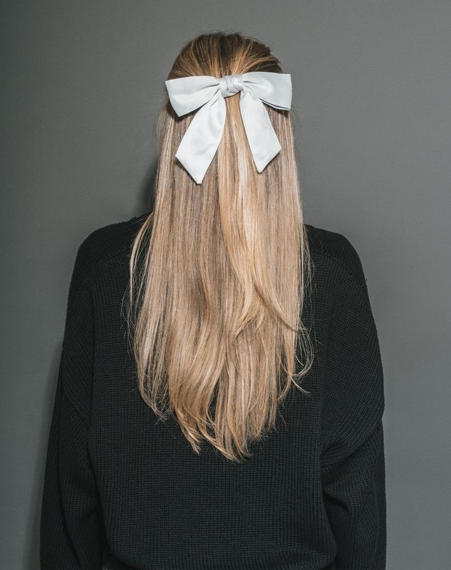 Brunette the Label Large Satin Bow Oyster