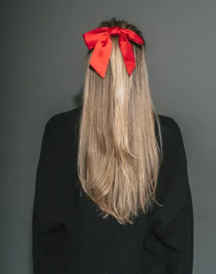 Brunette the Label Satin Bow Crimson