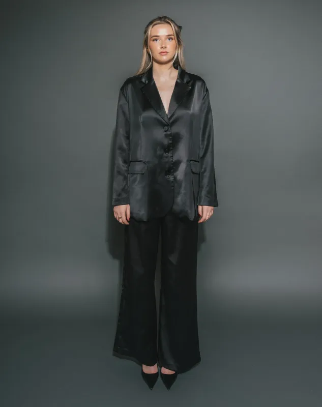 Brunette the Label Satin Straight Leg Pant