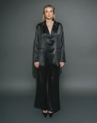 Brunette the Label Satin Straight Leg Pant