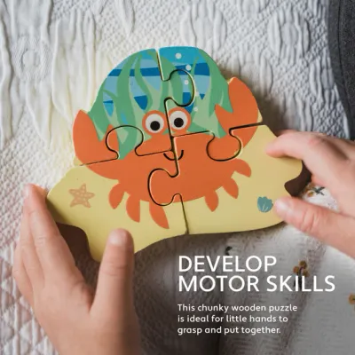 Orange Tree Toys Crab Wooden Puzzle