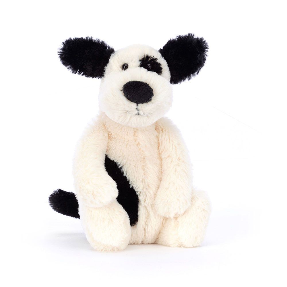 Jellycat Bashful Rufferty Black &amp; Cream Puppy Little