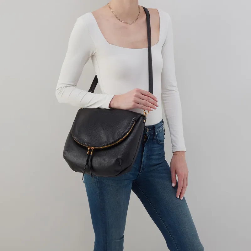 HOBO Fern Fold Messenger Black