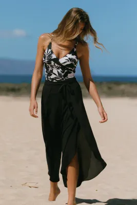 XIX Palms x Tribal Black Pull On Coverup Pant