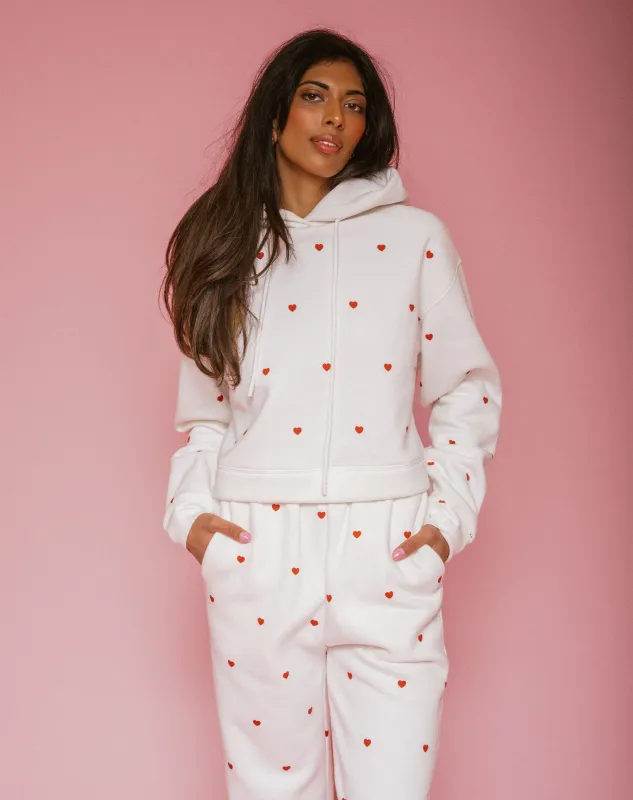 Brunette the Label All over Tiny Heart Core Hoodie