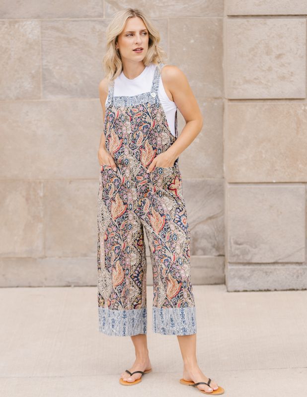 Shannon Passero Elora Overall Blue Paisley Mix