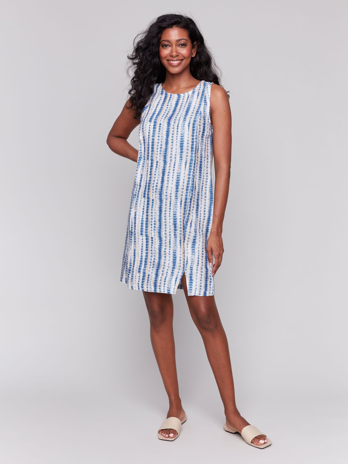 Charlie B Beach Printed Sleveless Crew Neck Dress