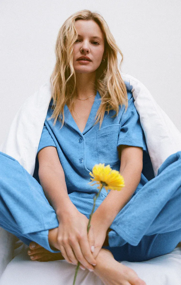 Z Supply Resort Loop Terry Top Salty Blue