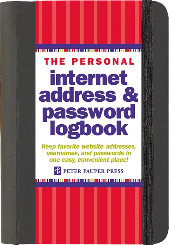 Peter Pauper Internet Address &amp; Password Logbook Black