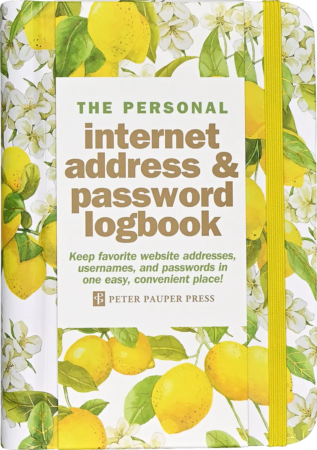 Peter Pauper Internet Address &amp; Password Logbook Amalfi Lemons