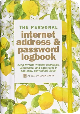Peter Pauper Internet Address &amp; Password Logbook Amalfi Lemons