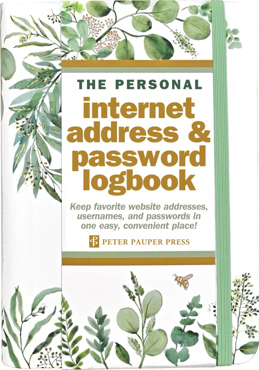 Peter Pauper Internet Address &amp; Password Logbook Eucalyptus