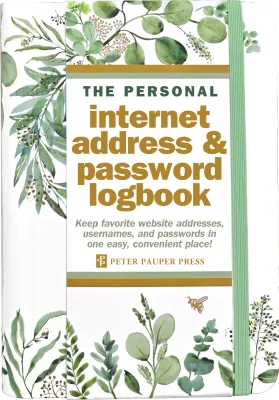 Peter Pauper Internet Address &amp; Password Logbook Eucalyptus