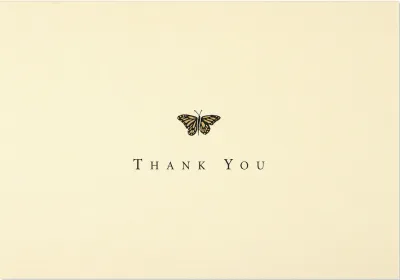 Peter Pauper Note Card TY Gold Butterfly