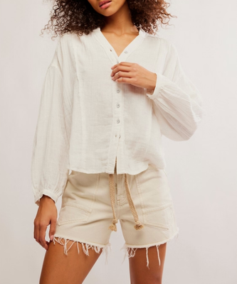 Free People Valley Double Cloth Clean Ivory
