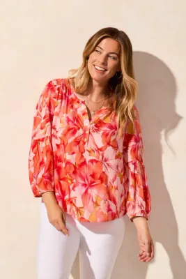 Tribal CoralSky Blouse