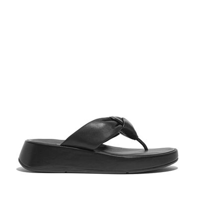 FitFlop F-Mode Knot Soft Leather Toe Post Flatform