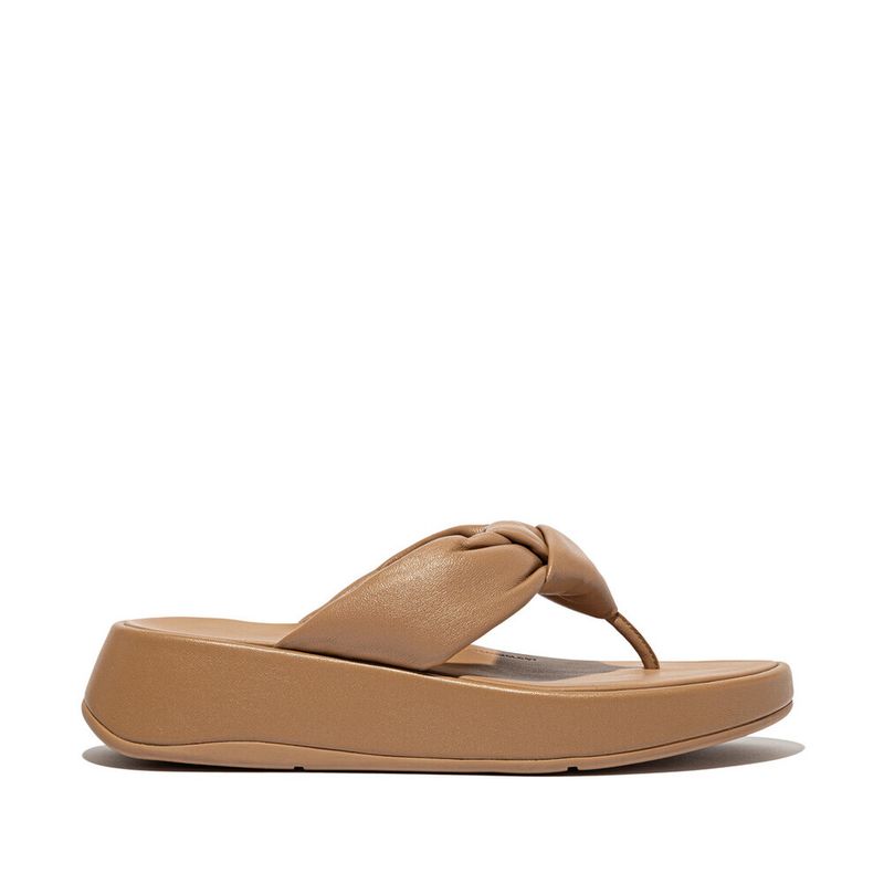 FitFlop F-Mode Knot Soft Leather Toe Post Flatform