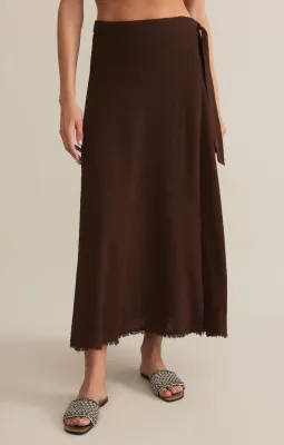 Z Supply Salerno Wrap Midi Skirt Lava Rock