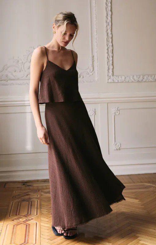 Z Supply Salerno Wrap Midi Skirt Lava Rock