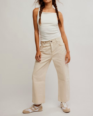 Free People Deep Trance Dropped BF Casual Khaki