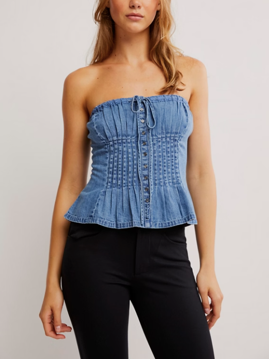 Free People Denim Wink Wink Tube 