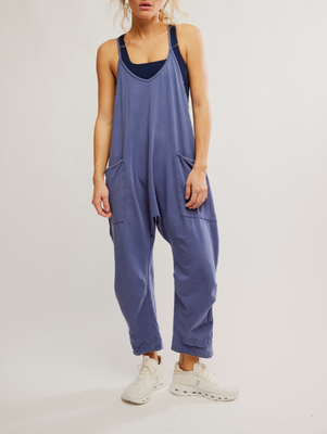 Free People Hot Shot Onesie Blue indigo