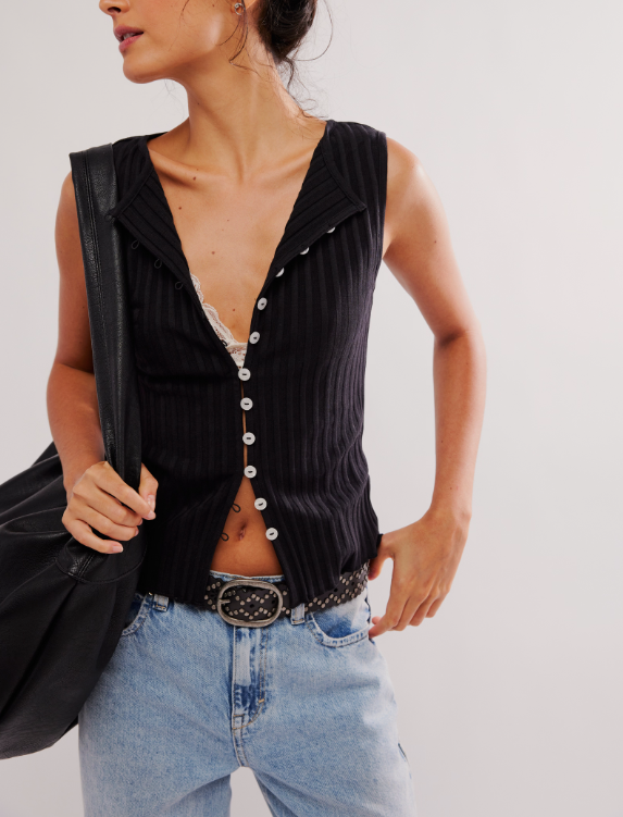 Free People Tilly Vest Black