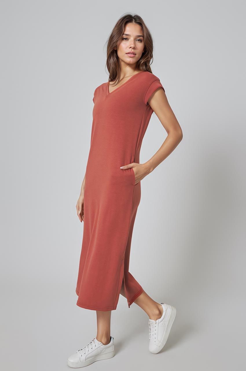 MPG Serene Sleeveless Maxi Dress Cedar Wood