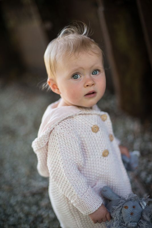 Beba Bean Crochet Knit Hoodie