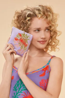 Powder Mini Pouch Lobster Buddies Lavender