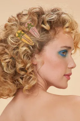 Powder Palm Trees Jewelled Hair Clip