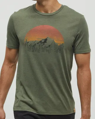 Ten Tree M Vintage Sunset T-Shirt Deep Olive Heath