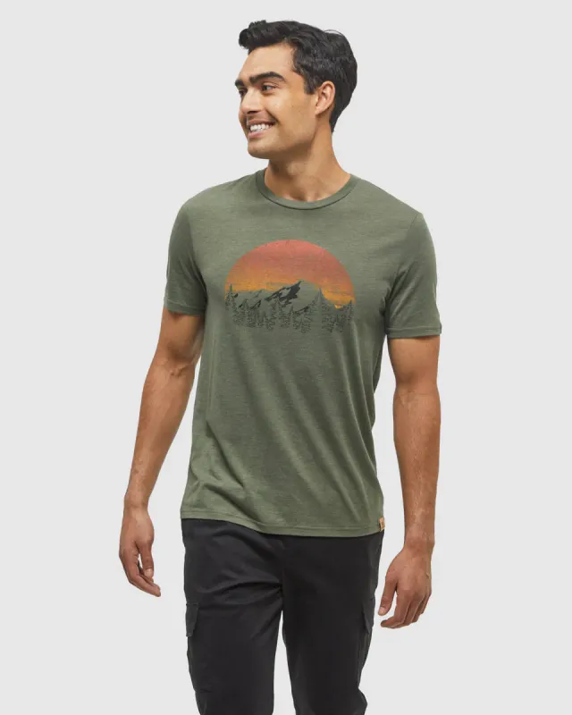 Ten Tree M Vintage Sunset T-Shirt Deep Olive Heather