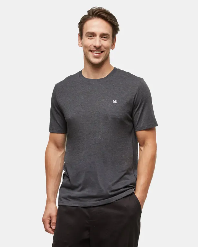 Ten Tree M Embroidered Ten T-Shirt Meteorite Black Heather