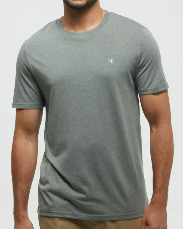 Ten Tree M Embroidered Ten T-Shirt Agave Green Heather