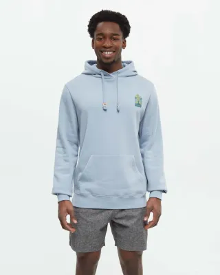 Ten Tree M Emerald Edge Hoodie Blue Haze/Bistro Green