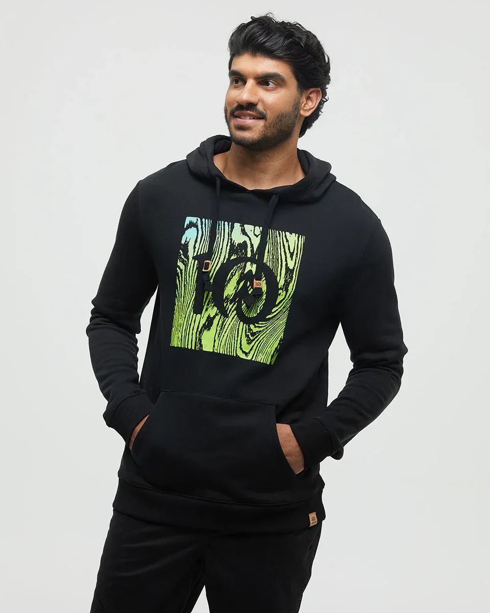Ten Tree M Restoration Woodblock Hoodie Meteorite Black Lime Green